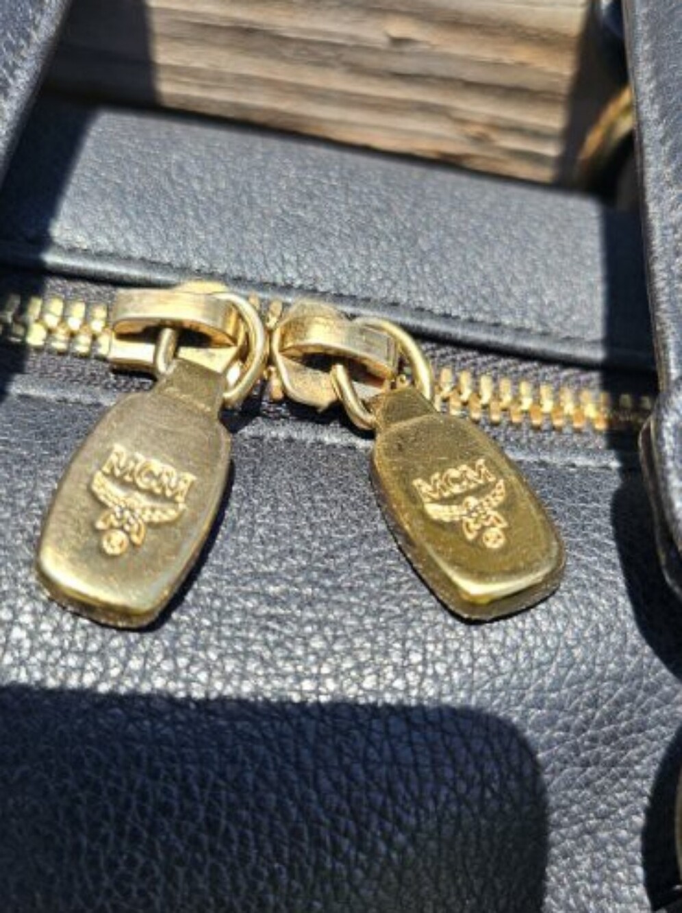 MCM Black Mini Leather Barrel Bag with Gold Hardware With COA - Picture 3 of 5